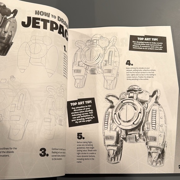 Black and Gray Fortnite Pajama Set and How to Draw book - Picture 9 of 10